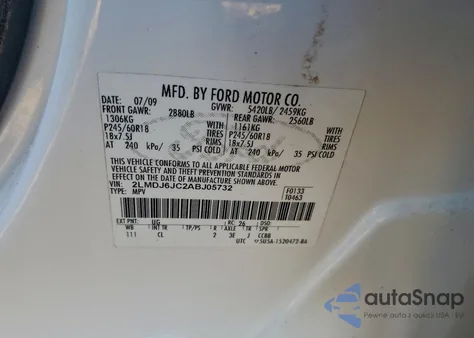 2010 Lincoln Mkx from USA, damaged, VIN 2LMDJ6JC2ABJ05732